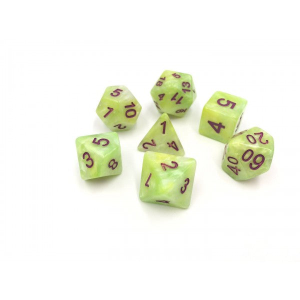 7pc Marble Green w/ Purple - HDM03 | All Aboard Games
