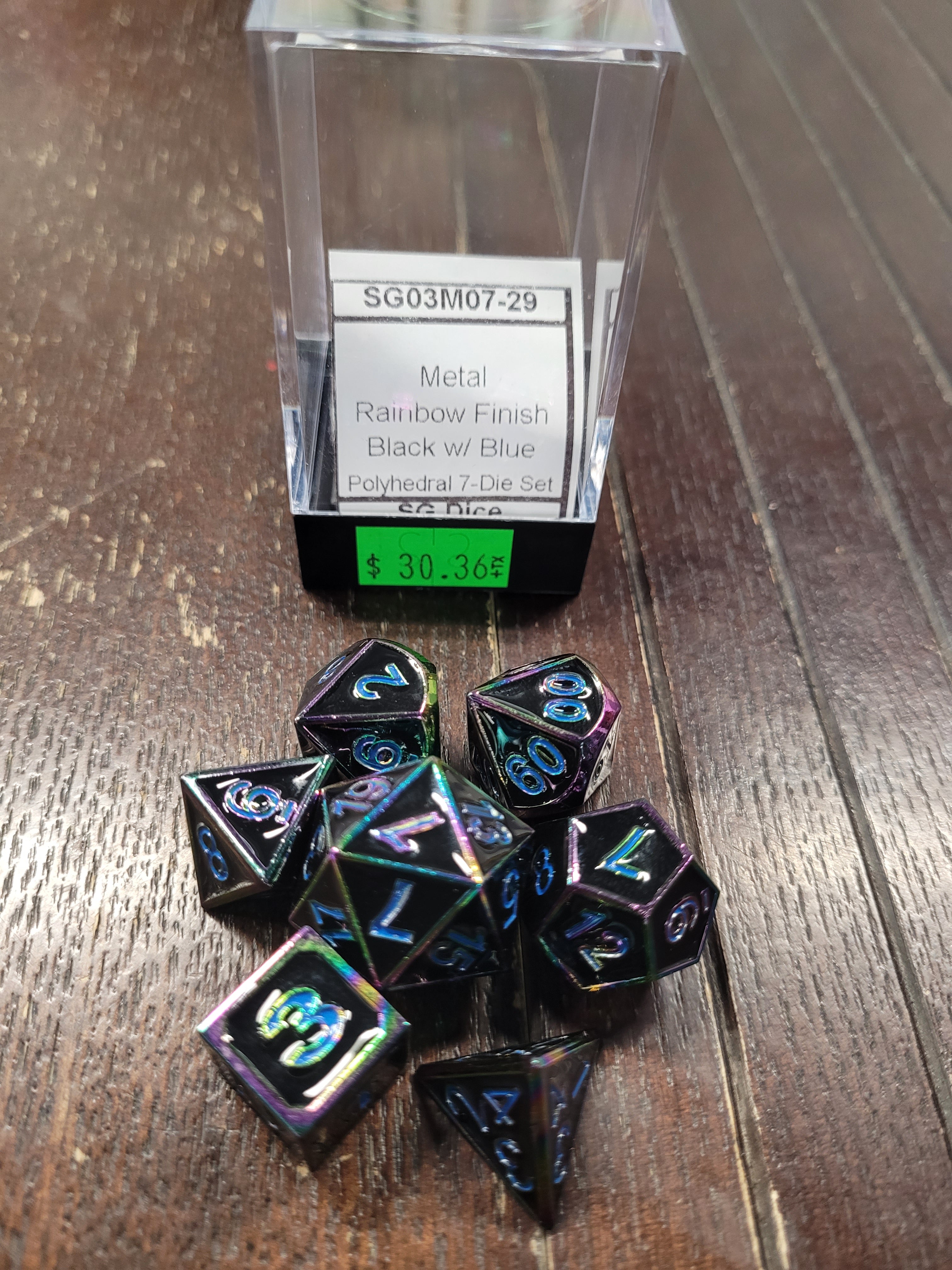 7pc Metal Rainbow finish Black w/ Blue - SG03M07-29 | All Aboard Games