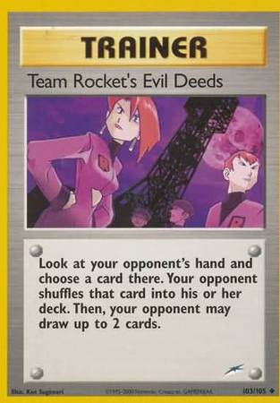 Team Rocket's Evil Deeds (103/105) [Neo Destiny Unlimited] | All Aboard Games