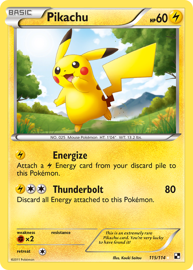 Pikachu (115/114) [Black & White: Base Set] | All Aboard Games