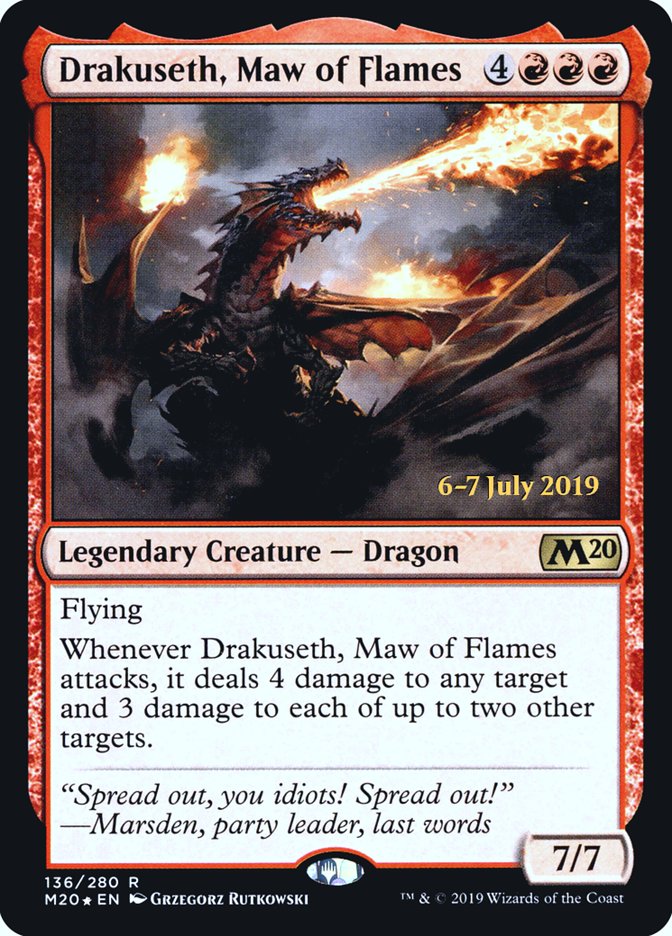 Drakuseth, Maw of Flames  [Core Set 2020 Prerelease Promos] | All Aboard Games