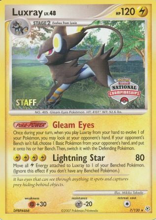 Luxray (7/130) (National Championships) (Staff) [Diamond & Pearl: Base Set] | All Aboard Games