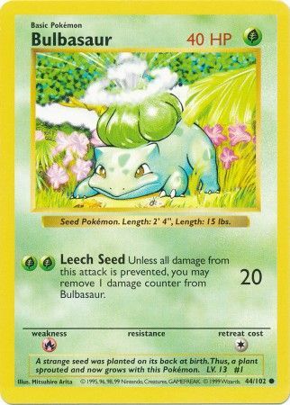 Bulbasaur (44/102) [Base Set Shadowless Unlimited] | All Aboard Games