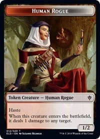 Human Rogue // Food (16) Double-sided Token [Throne of Eldraine Tokens] | All Aboard Games