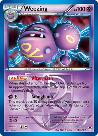 Weezing (58/135) (Theme Deck Exclusive) (Team Plasma) [Black & White: Plasma Storm] | All Aboard Games