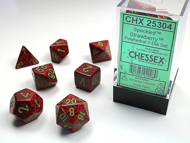 7pc Speckled Strawberry Polyhedral Set - CHX25304 | All Aboard Games