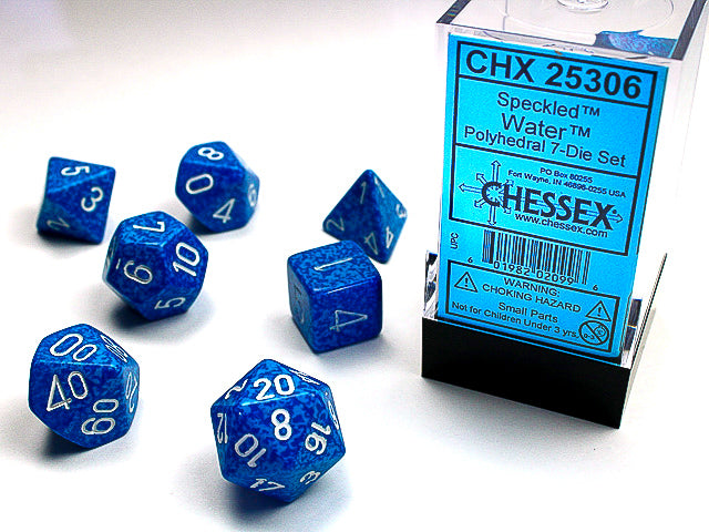 7pc Speckled Water Polyhedral Set - CHX25306 | All Aboard Games