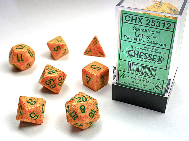 7pc Speckled Lotus Polyhedral Set - CHX25312 | All Aboard Games