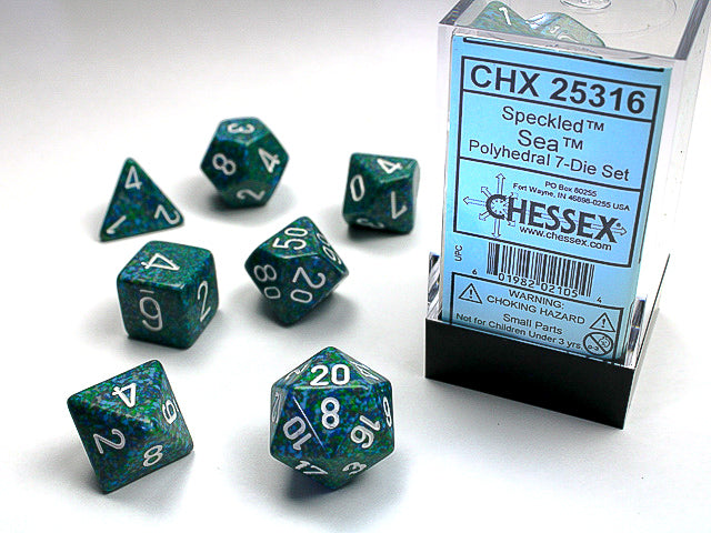 7pc Speckled Sea Polyhedral Set - CHX25316 | All Aboard Games