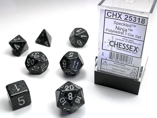 7pc Speckled Ninja Polyhedral Set - CHX25318 | All Aboard Games