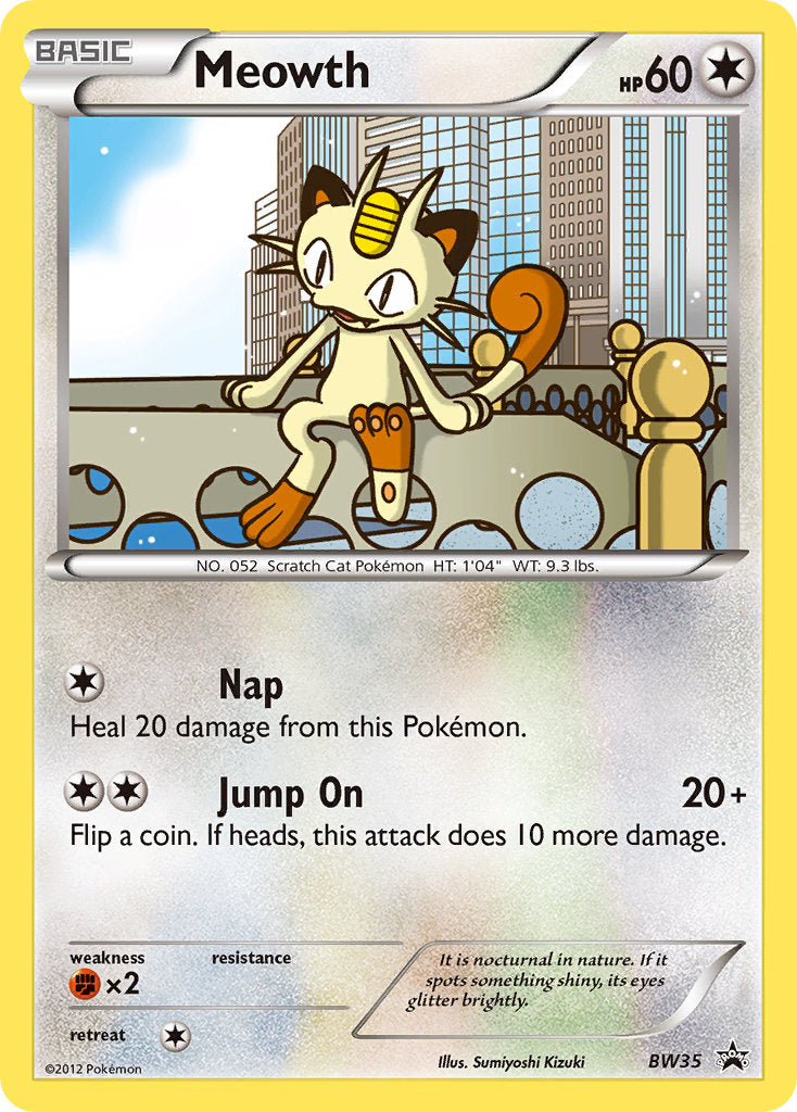 Meowth (BW35) (Cosmos Holo) [Black & White: Black Star Promos] | All Aboard Games