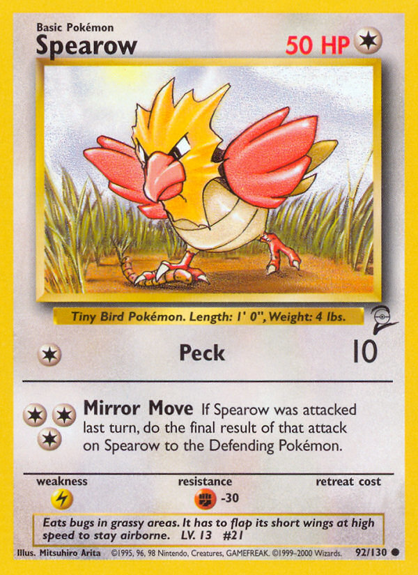 Spearow (92/130) [Base Set 2] | All Aboard Games