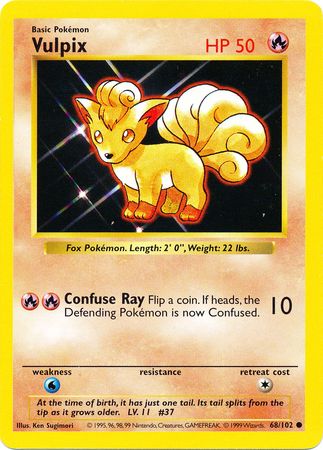 Vulpix (68/102) [Base Set Shadowless Unlimited] | All Aboard Games
