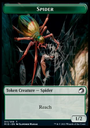 Clue // Spider Double-sided Token [Innistrad: Midnight Hunt Tokens] | All Aboard Games