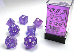 7pc Borealis Purple w/ White Polyhedral Set - CHX27407 | All Aboard Games