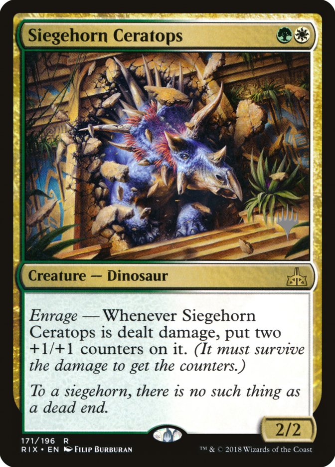 Siegehorn Ceratops (Promo Pack) [Rivals of Ixalan Promos] | All Aboard Games