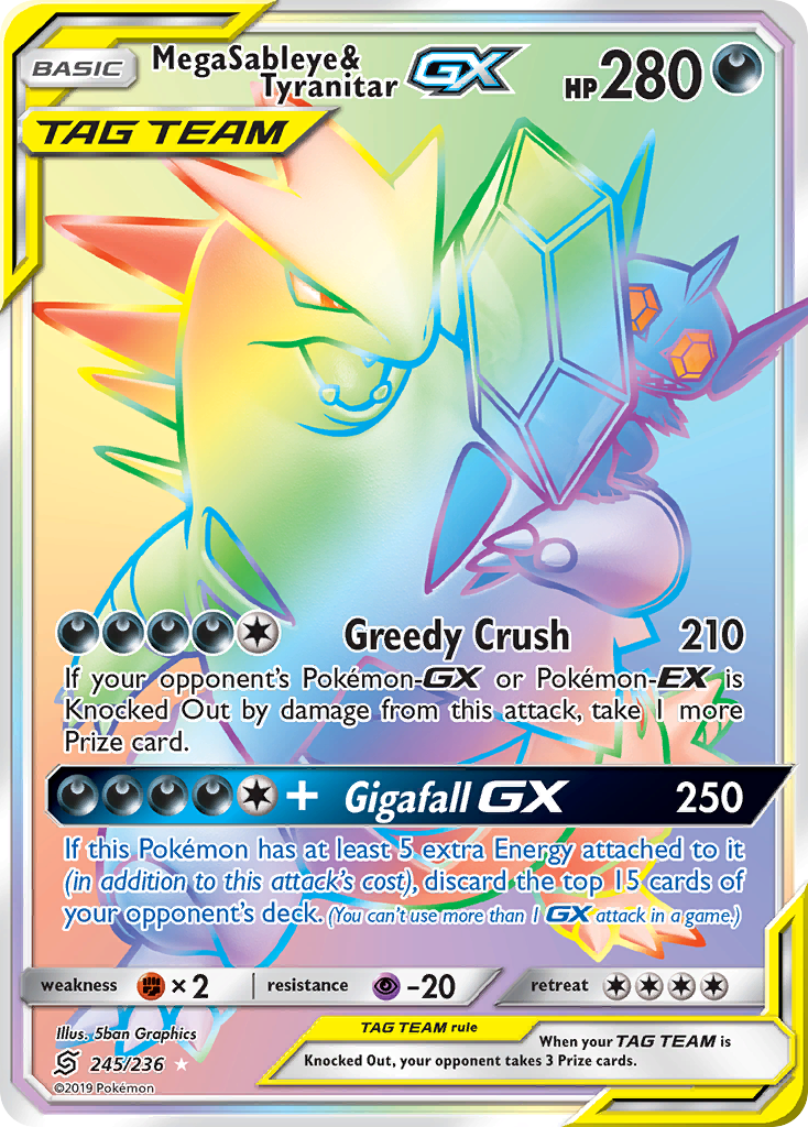 Mega Sableye & Tyranitar GX (245/236) [Sun & Moon: Unified Minds] | All Aboard Games