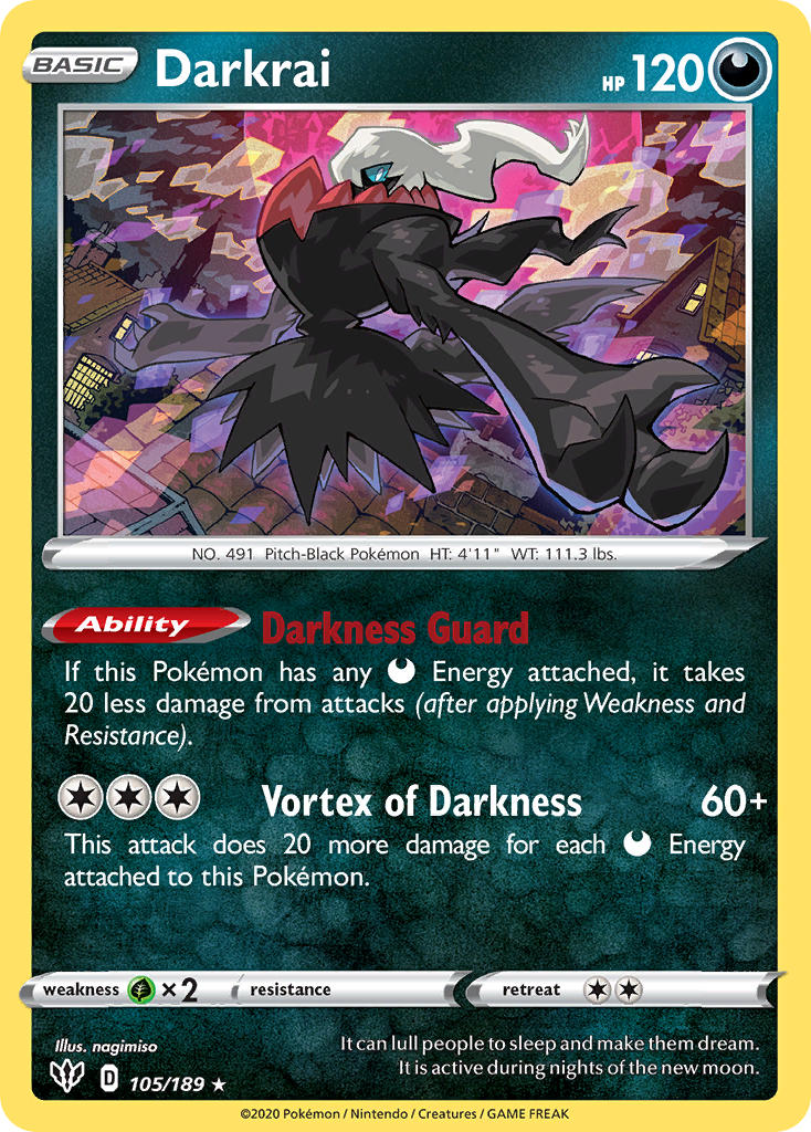 Darkrai (105/189) (Theme Deck Exclusive) [Sword & Shield: Darkness Ablaze] | All Aboard Games