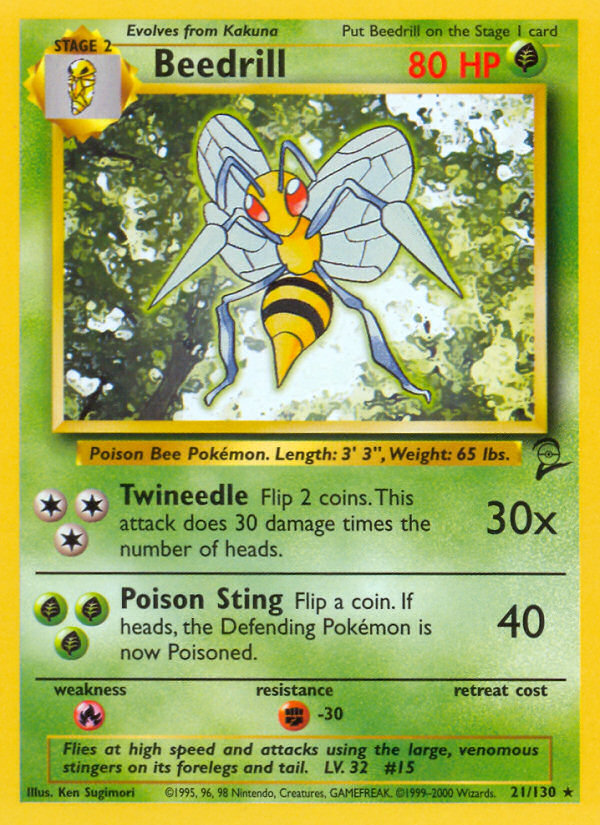 Beedrill (21/130) [Base Set 2] | All Aboard Games