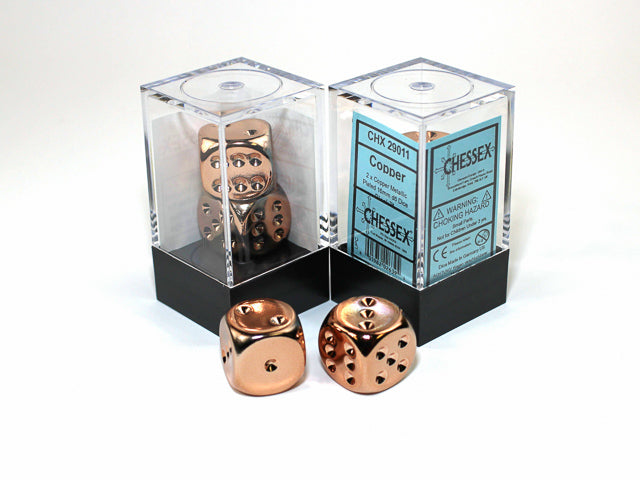 16mm d6 pair - Copper Plated - CHX29011 | All Aboard Games