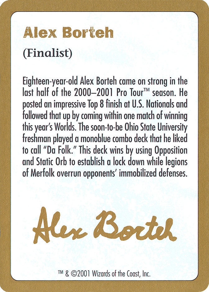 Alex Borteh Bio [World Championship Decks 2001] | All Aboard Games