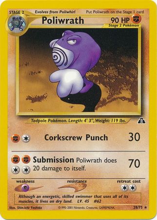 Poliwrath (28/75) [Neo Discovery Unlimited] | All Aboard Games