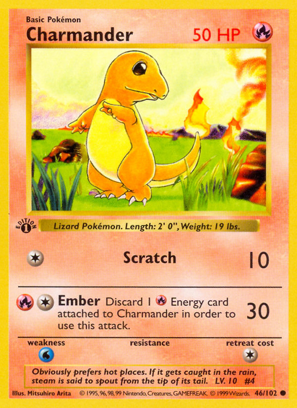 Charmander (46/102) (Shadowless) [Base Set 1st Edition] | All Aboard Games