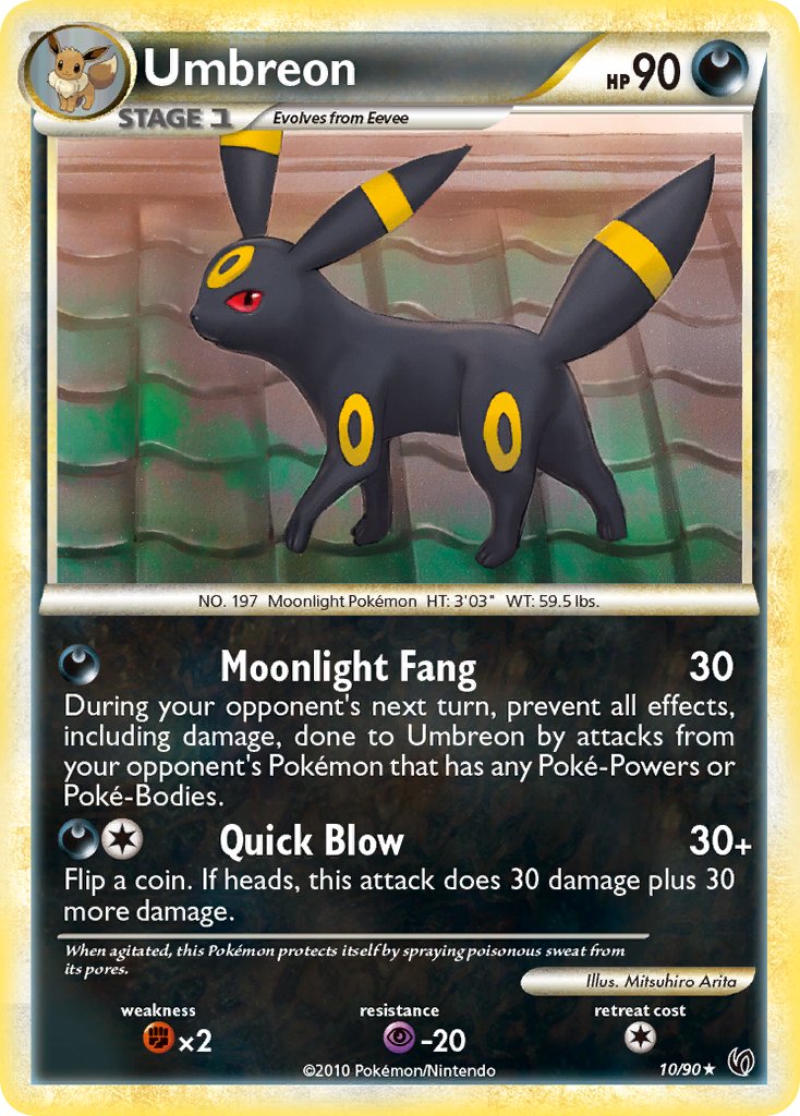 Umbreon (10/90) (Cracked Ice Holo) (Theme Deck Exclusive) [HeartGold & SoulSilver: Undaunted] | All Aboard Games