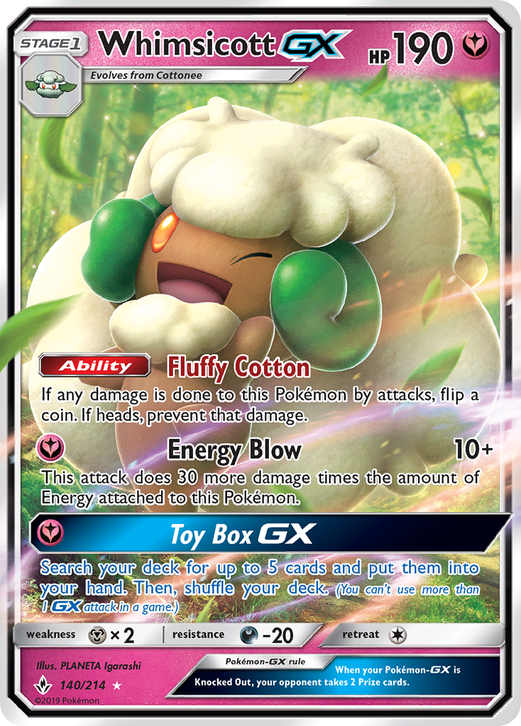 Whimsicott GX (140/214) [Sun & Moon: Unbroken Bonds] | All Aboard Games