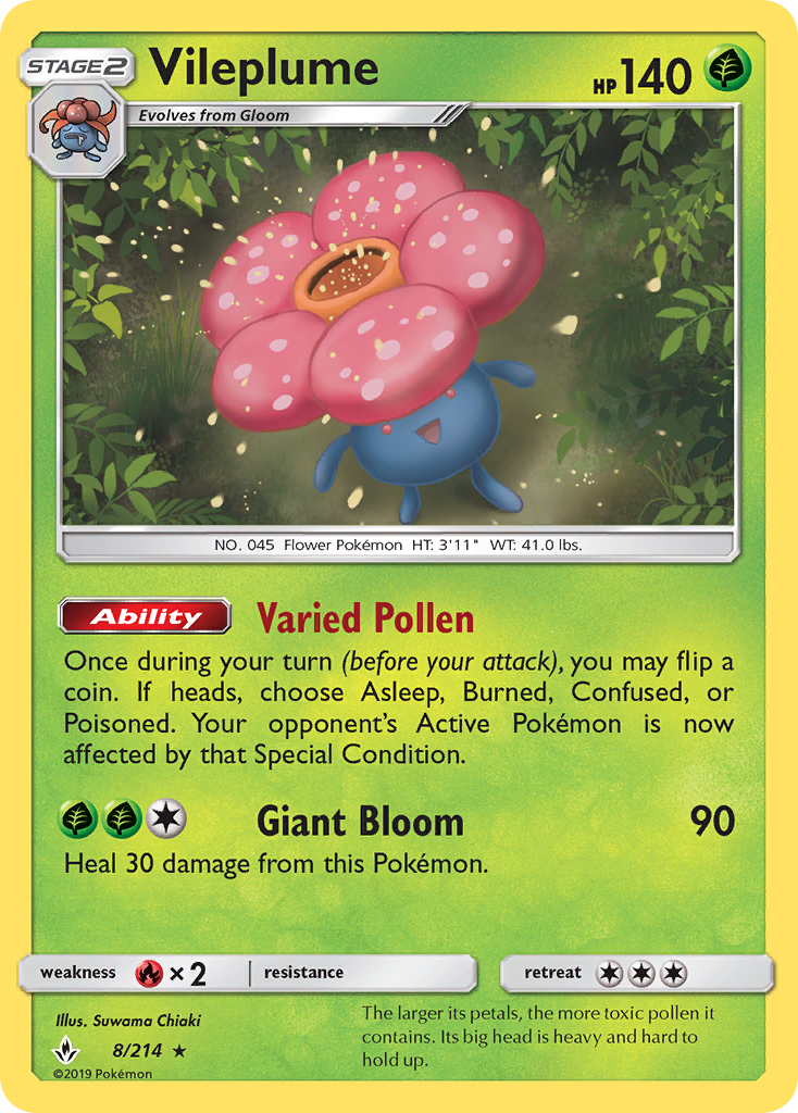 Vileplume (8/214) [Sun & Moon: Unbroken Bonds] | All Aboard Games