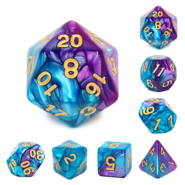 7pc Blend Blue-Bright Purple w/ Gold - HDB12 | All Aboard Games