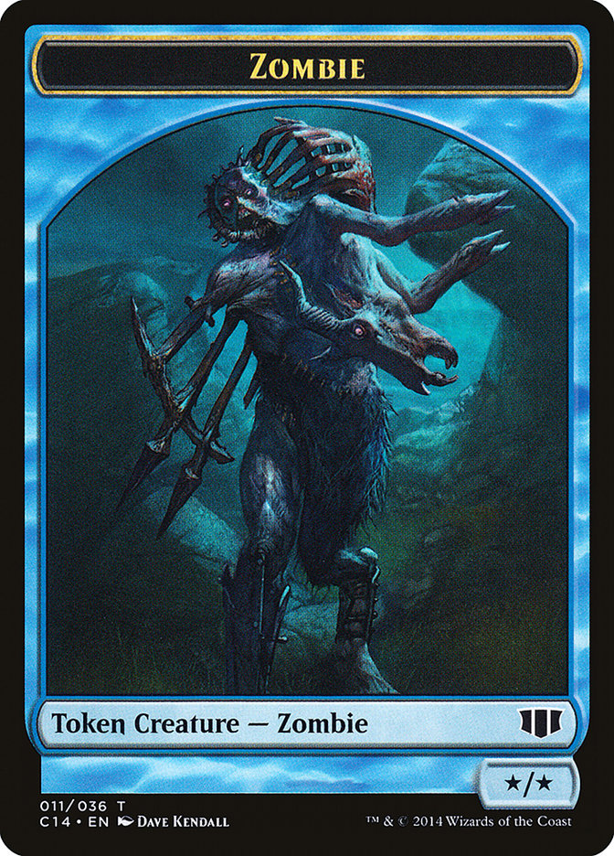 Kraken // Zombie (011/036) Double-sided Token [Commander 2014 Tokens] | All Aboard Games
