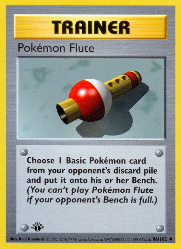 Pokemon Flute (86/102) (Shadowless) [Base Set 1st Edition] | All Aboard Games