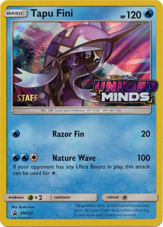 Tapu Fini (SM203) (Staff Prerelease Promo) [Sun & Moon: Black Star Promos] | All Aboard Games