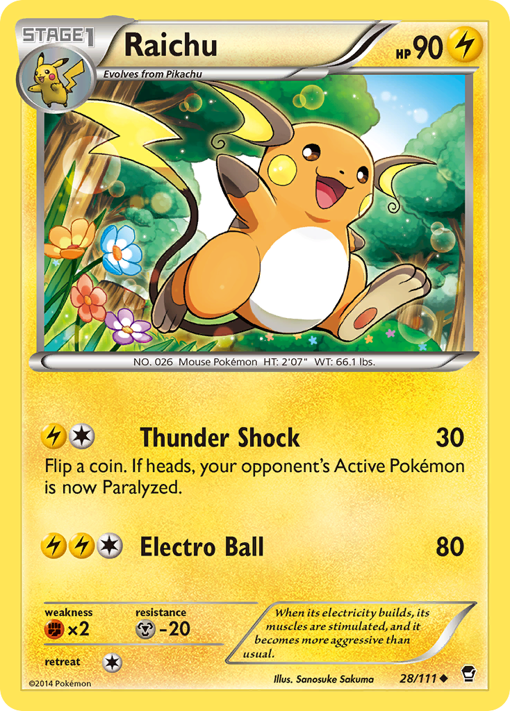 Raichu (28/111) [XY: Furious Fists] | All Aboard Games