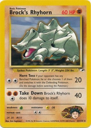 Brock's Rhyhorn (22/132) [Gym Heroes Unlimited] | All Aboard Games