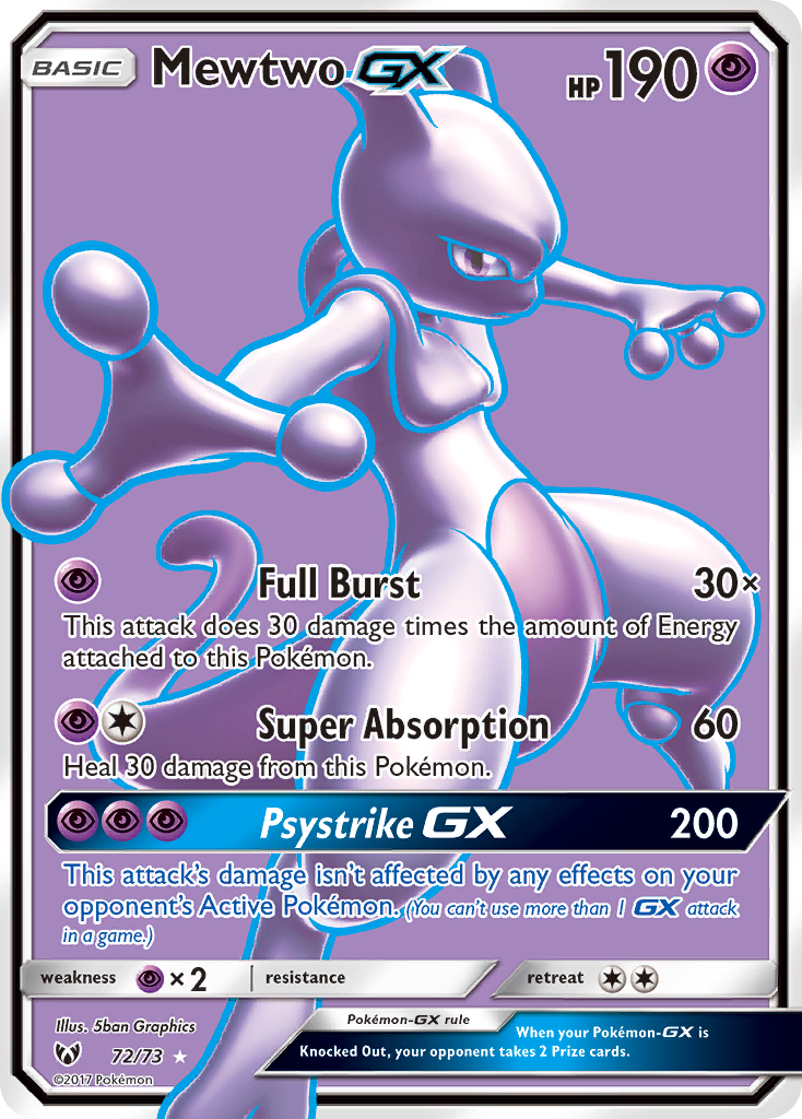 Mewtwo GX (72/73) [Sun & Moon: Shining Legends] | All Aboard Games