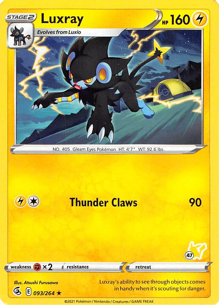 Luxray (093/264) (Pikachu Stamp #47) [Battle Academy 2022] | All Aboard Games