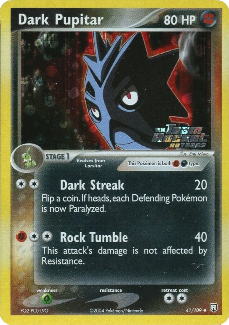 Dark Pupitar (41/109) (Stamped) [EX: Team Rocket Returns] | All Aboard Games