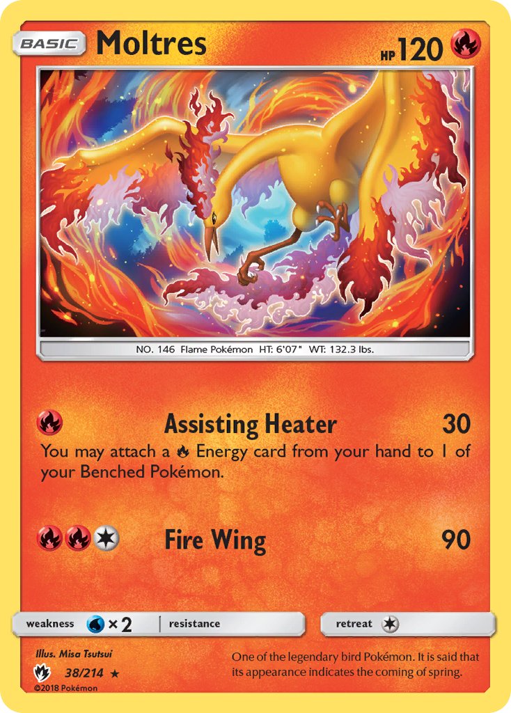 Moltres (38/214) (Let's Play, Eevee) Cracked Ice Holo) (Theme Deck Exclusive) [Sun & Moon: Lost Thunder] | All Aboard Games