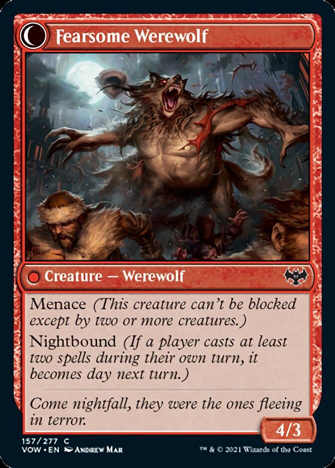 Fearful Villager // Fearsome Werewolf [Innistrad: Crimson Vow] | All Aboard Games