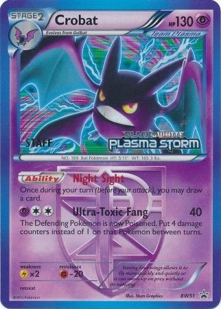 Crobat Team Plasma (BW51) (Staff Prerelease Promo) [Black & White: Black Star Promos] | All Aboard Games