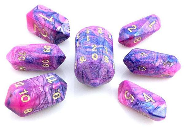 7pc Toxic Blue-Pink w/silver Crystal Set - CC06103 | All Aboard Games