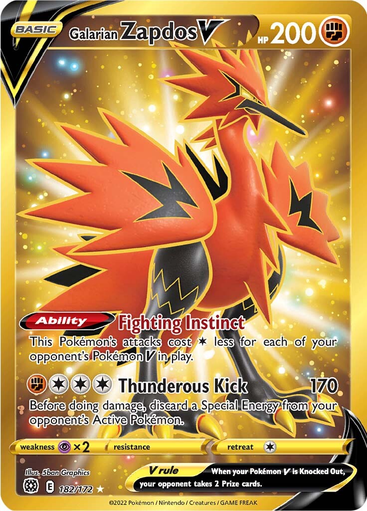 Galarian Zapdos V (182/172) [Sword & Shield: Brilliant Stars] | All Aboard Games