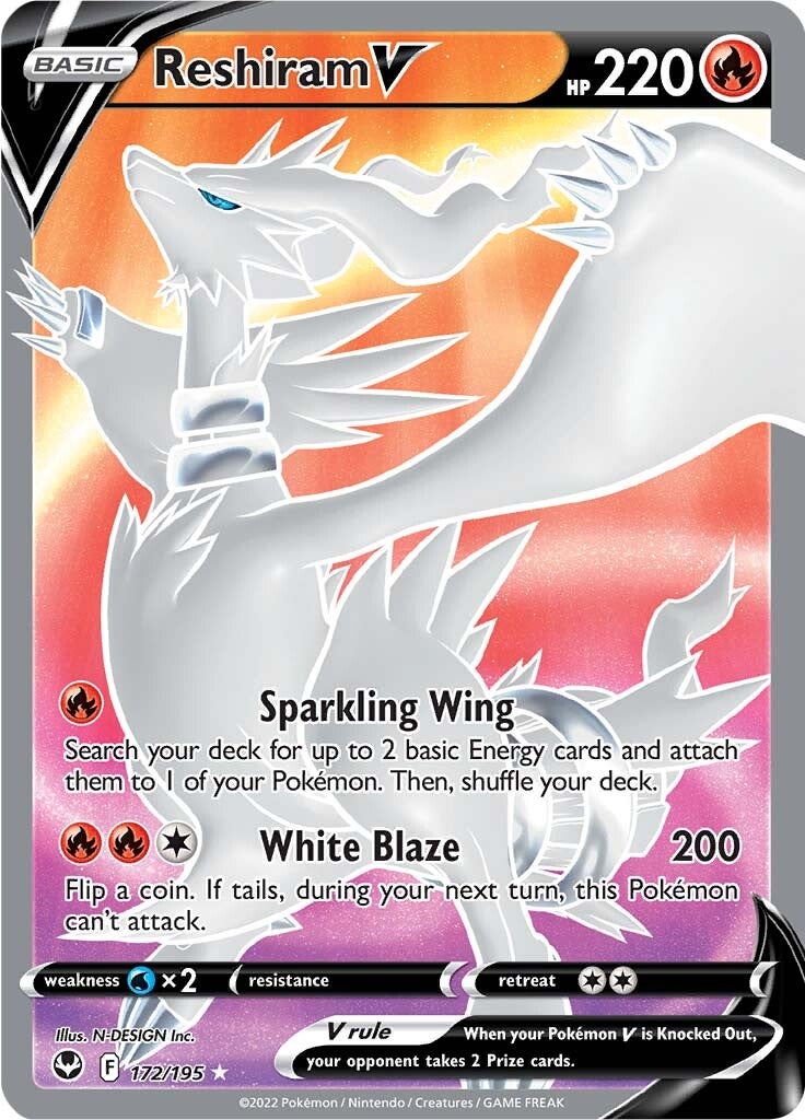 Reshiram V (172/195) [Sword & Shield: Silver Tempest] | All Aboard Games