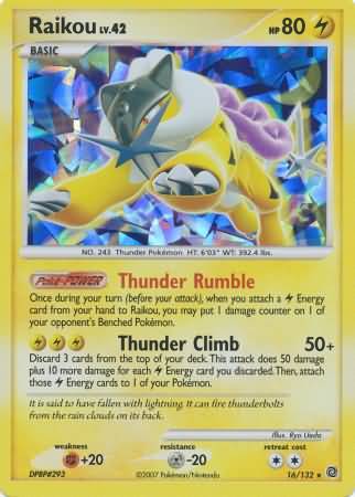 Raikou (16/132) (Cracked Ice Holo) [Diamond & Pearl: Secret Wonders] | All Aboard Games