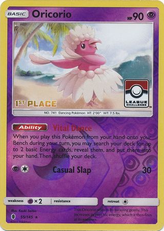 Oricorio (55/145) (League Promo 1st Place) [Sun & Moon: Guardians Rising] | All Aboard Games