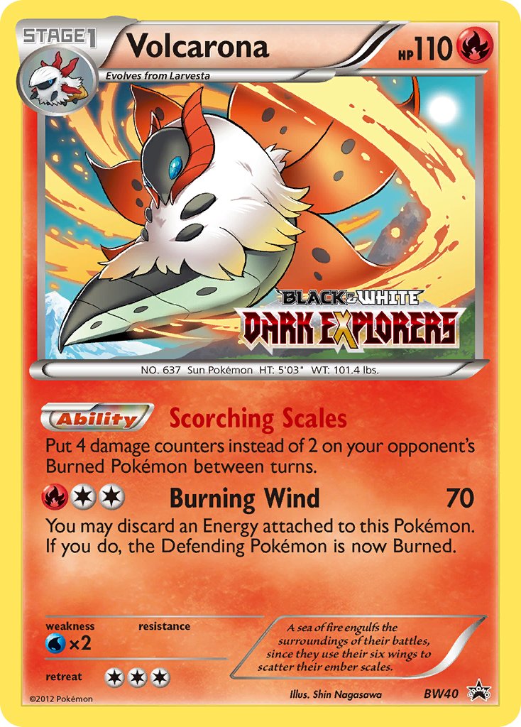 Volcarona (BW40) (Staff Prerelease Promo) [Black & White: Black Star Promos] | All Aboard Games