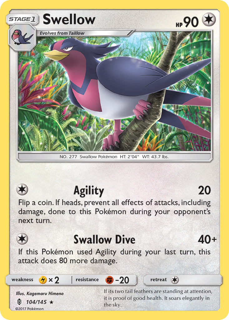 Swellow (104/145) [Sun & Moon: Guardians Rising] | All Aboard Games