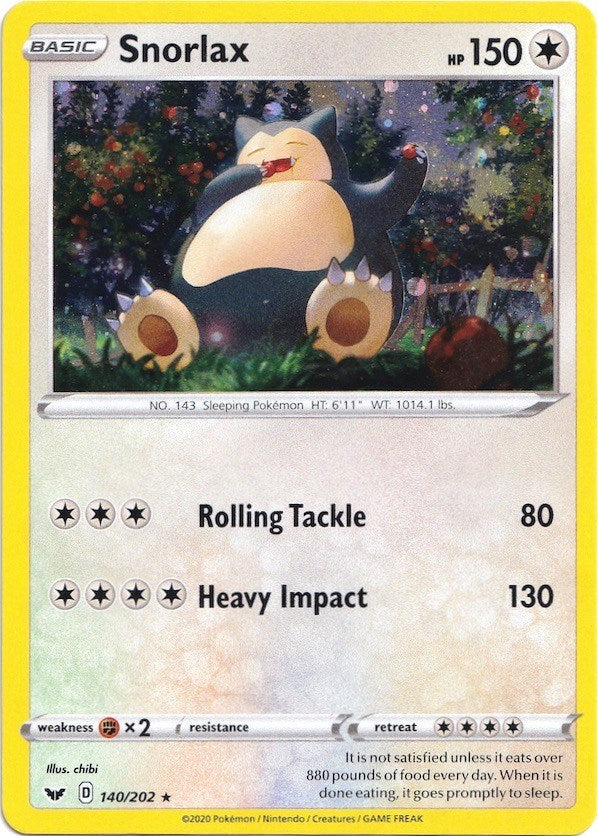 Snorlax (140/202) (Cosmos Holo) [Sword & Shield: Base Set] | All Aboard Games